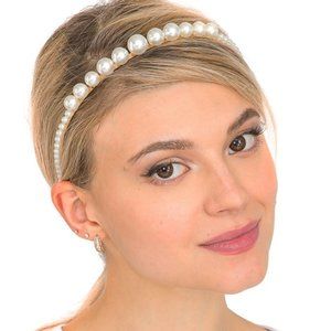 Faux Pearl Beaded Hair Band